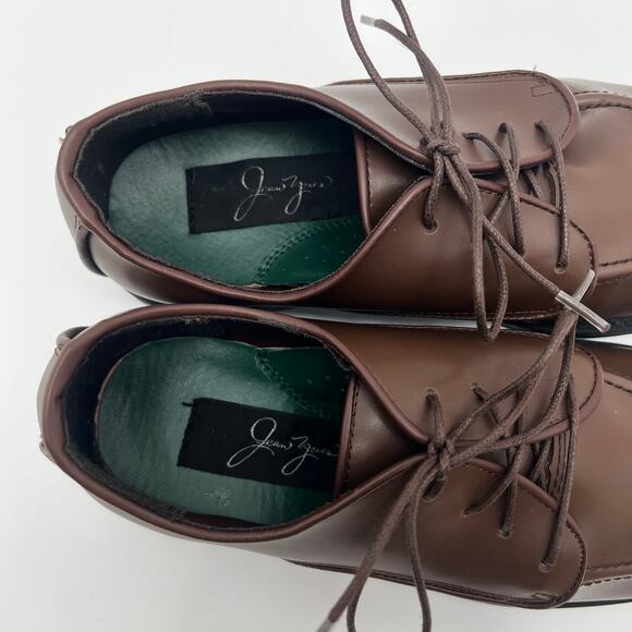 Jean Yves Stanford Brown Upper Square Toe Derby Mens 9M Dress Shoe - Picture 6 of 10